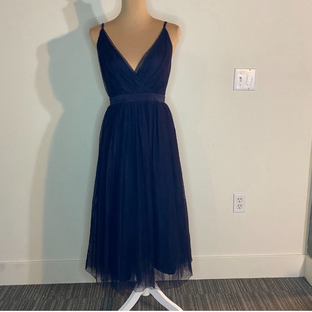 Strapless Tulle blue Dress EUC Express, 4